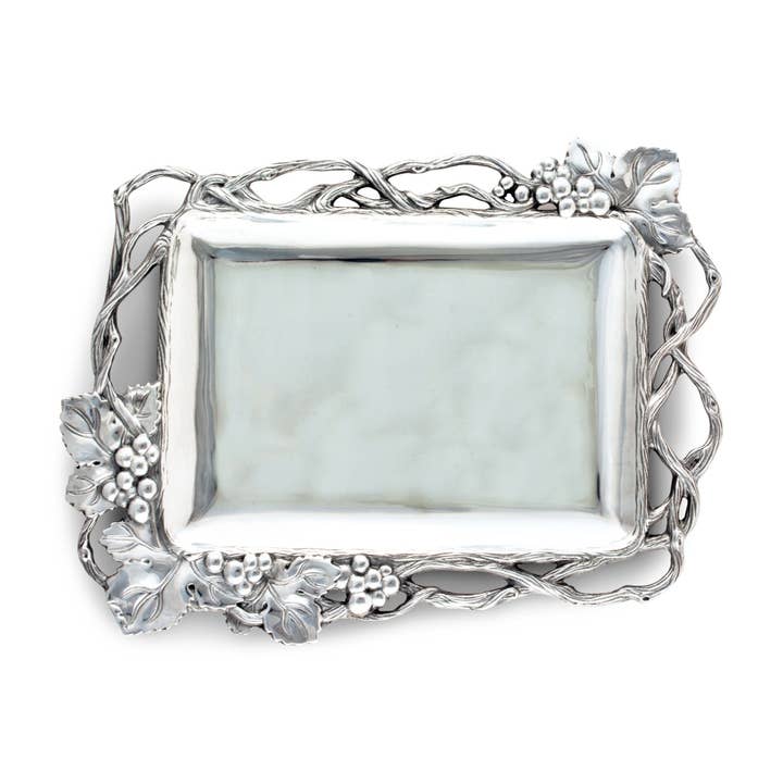 Grape Open Vine Rectangle Tray for wholesale by Arthur Court