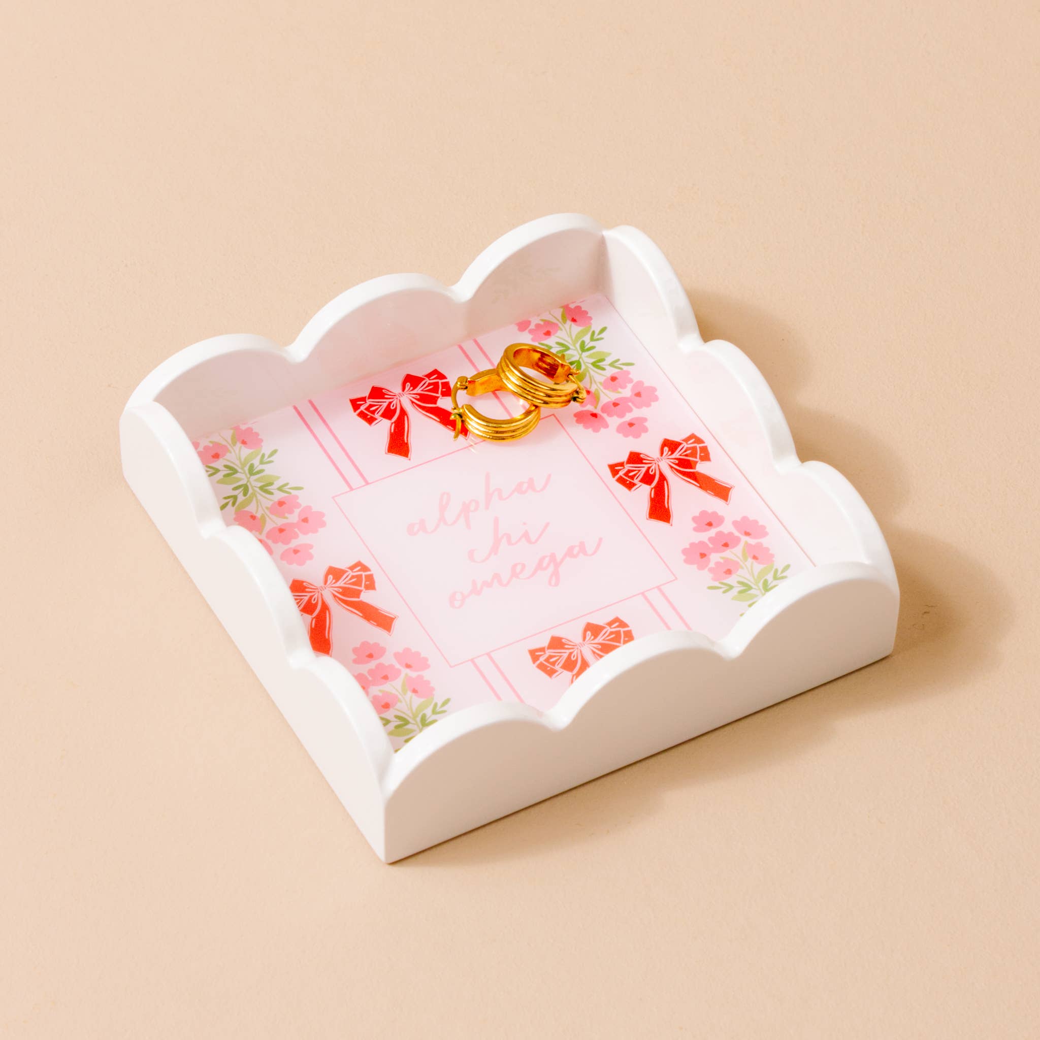 The Darling Effect - Wholesale Keychain - Women's - Sorority Scallop Trinket Tray - 19 Chapters Available7