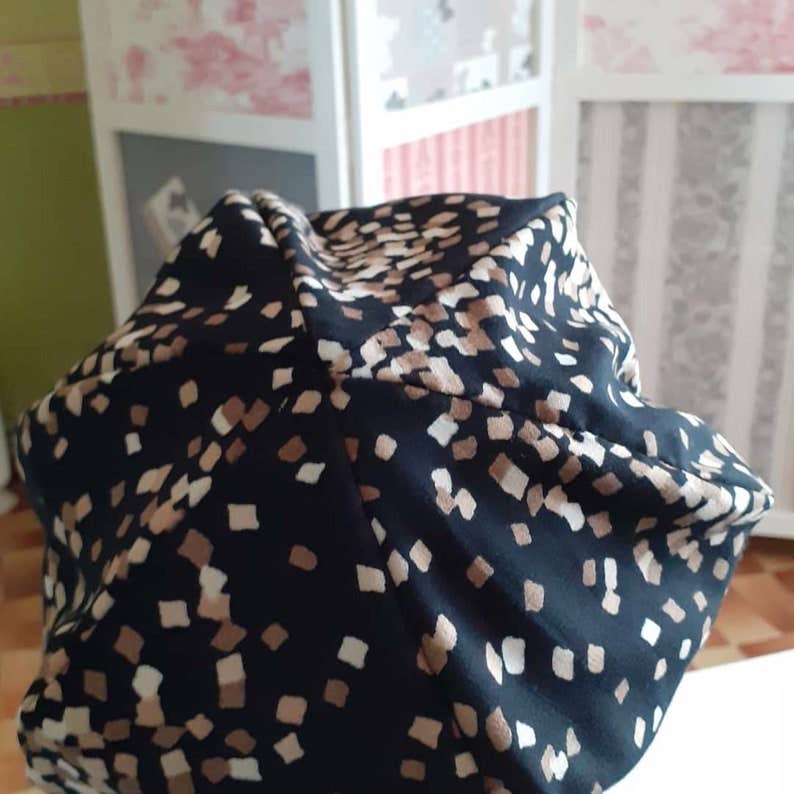 La Fabrique de Zazou – wholesale Baseball cap – Women's – Black and square dot reversible newsboy cap3