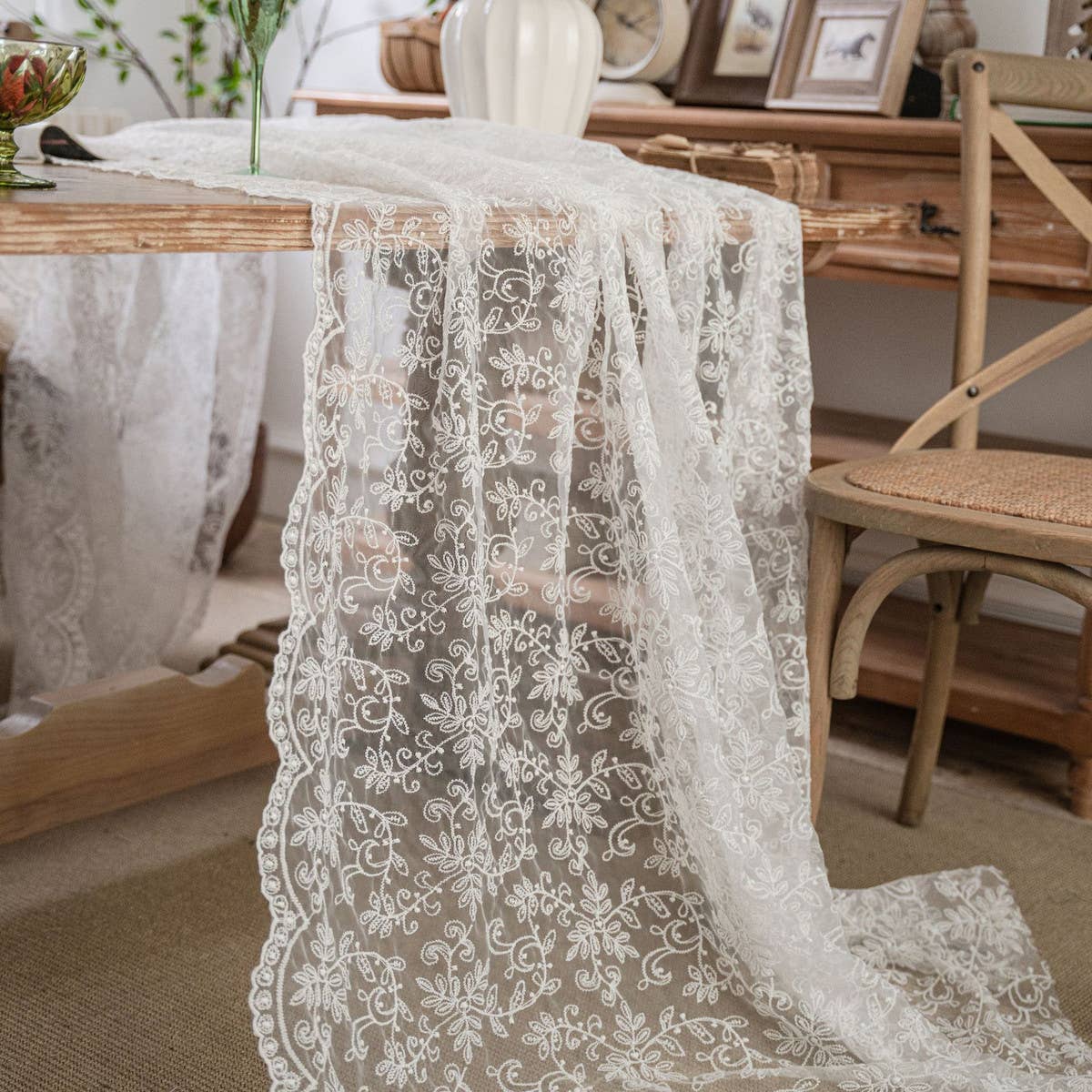 ACCITY - Wholesale Tablecloth - HOME FLOWER EMBROIDERED LACE TABLECLOTH_CWMM09447