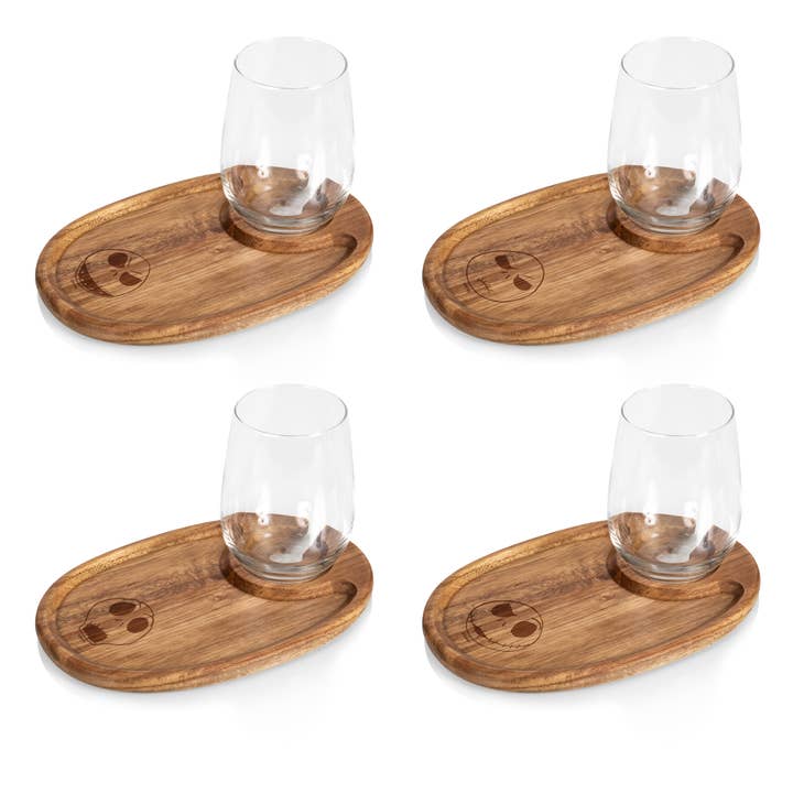 Acacia Wood Nightmare Before Christmas - Jack -Wine Appetizer Plate Set for wholesale on Faire
