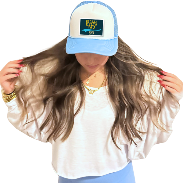 Sarahndipity Shop - Wholesale Trucker Hat - Women's - Sorority Trucker Hat w/ Patch - Collegiate Design33