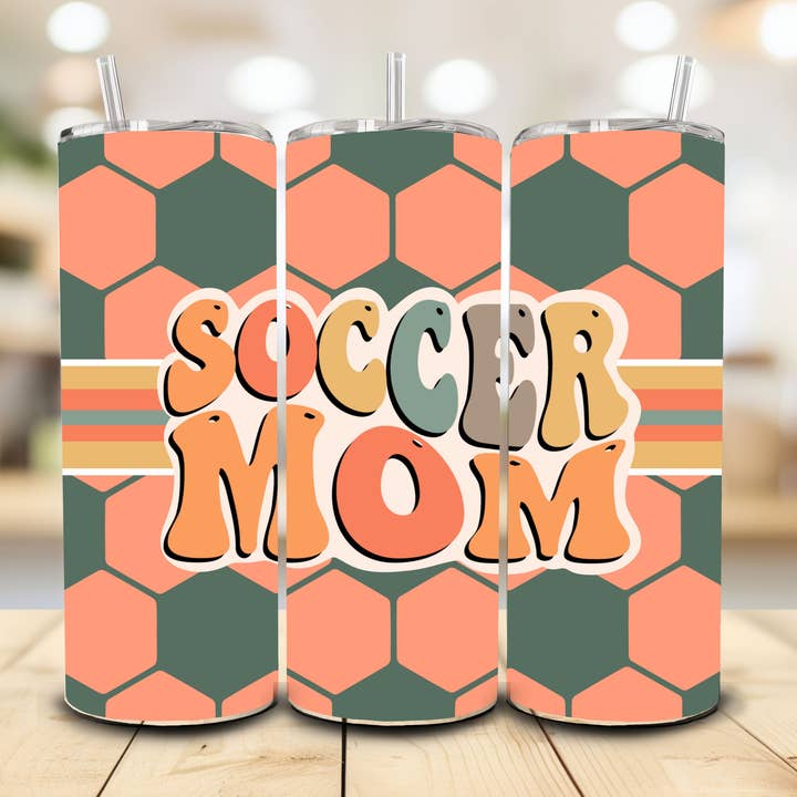 Soccer Mom Tumbler, 20 oz. for wholesale by Stencil Art Canada