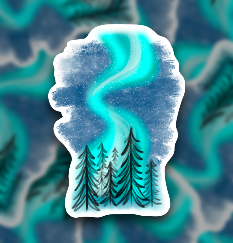 Fireweed Paper Ink - Wholesale Sticker - Northern Lights Vinyl Sticker0