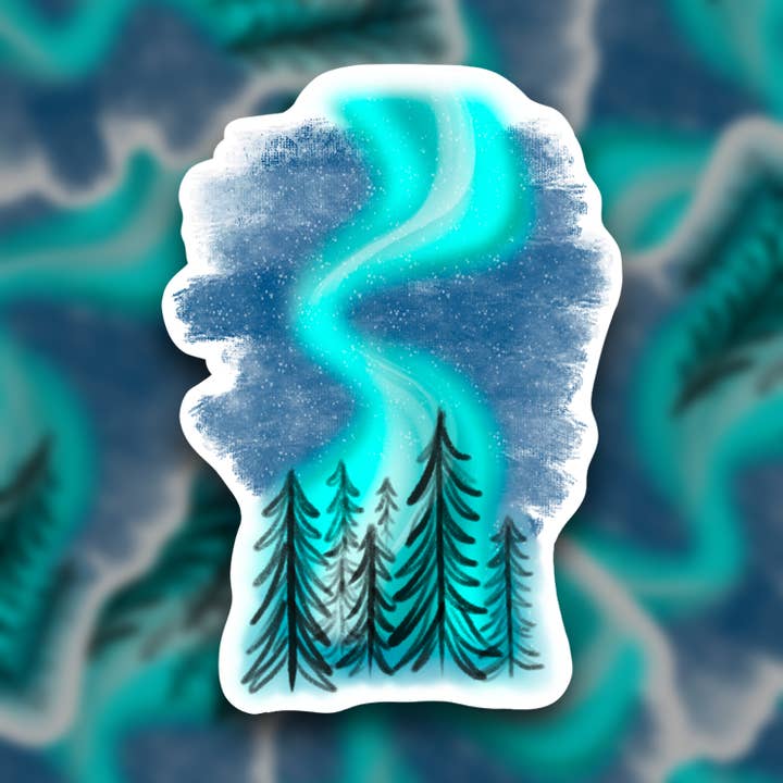 Fireweed Paper Ink - Wholesale Sticker - Northern Lights Vinyl Sticker