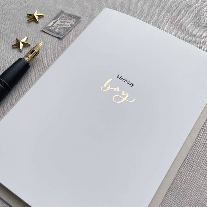 Birthday Boy for wholesale by Jen Roffe Lettering Studio