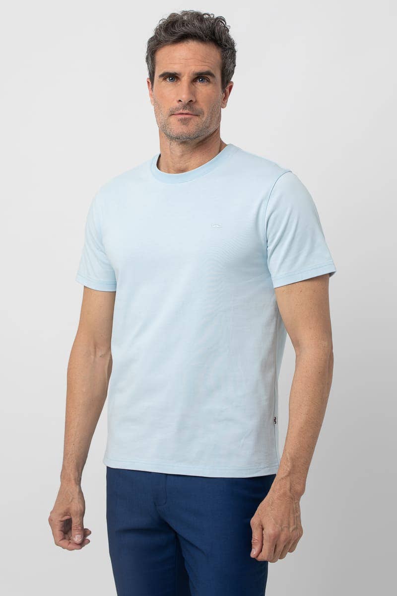 Azul- Celeste Camiseta Básica Lisa Manga Corta Algodon celeste Neil de venta al por mayor en Faire2