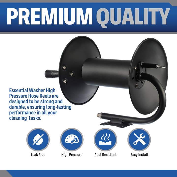 Essential Washer - Wholesale Tool Set - 100' FT Pressure Washer Hose Reel Kit | 8 FT Whip Line1