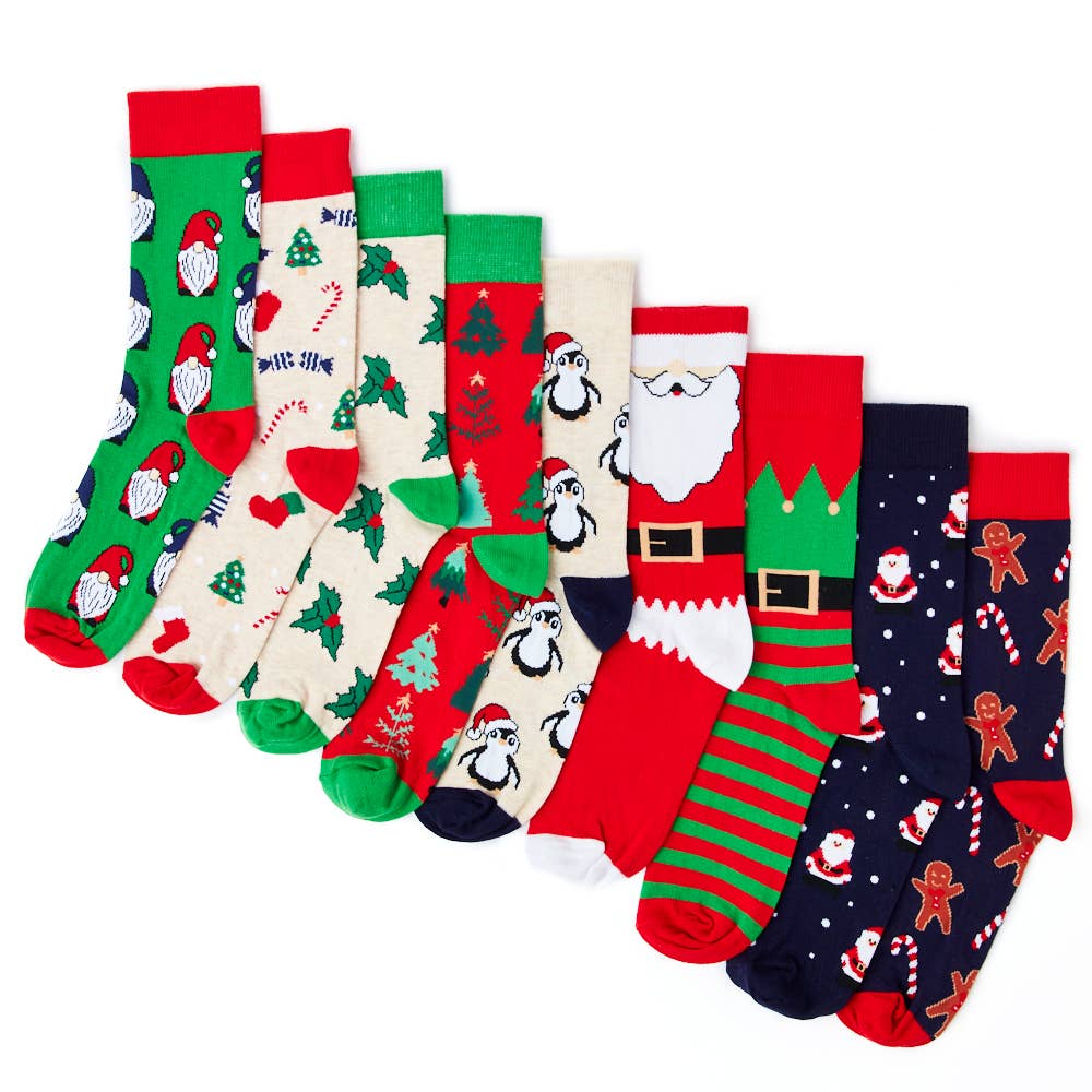 Urban Eccentric - Wholesale Socks - Unisex - CLEARANCE Unisex 9 Day Advent Calendar Socks Gift Set2