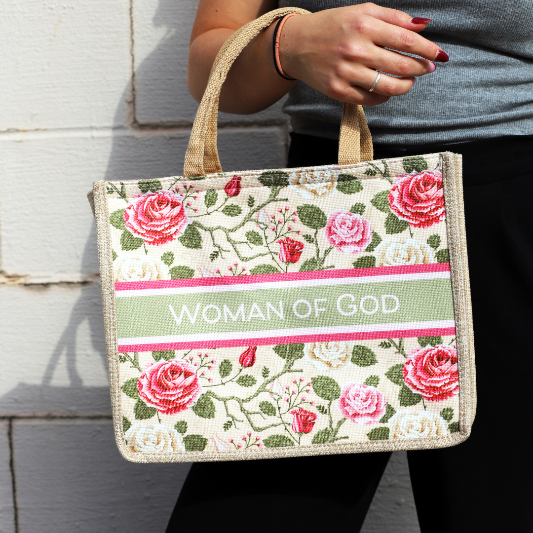 Swanson Christian Products - Wholesale Tote Bag - Women's - Tote Canvas Woman Of God Floral4