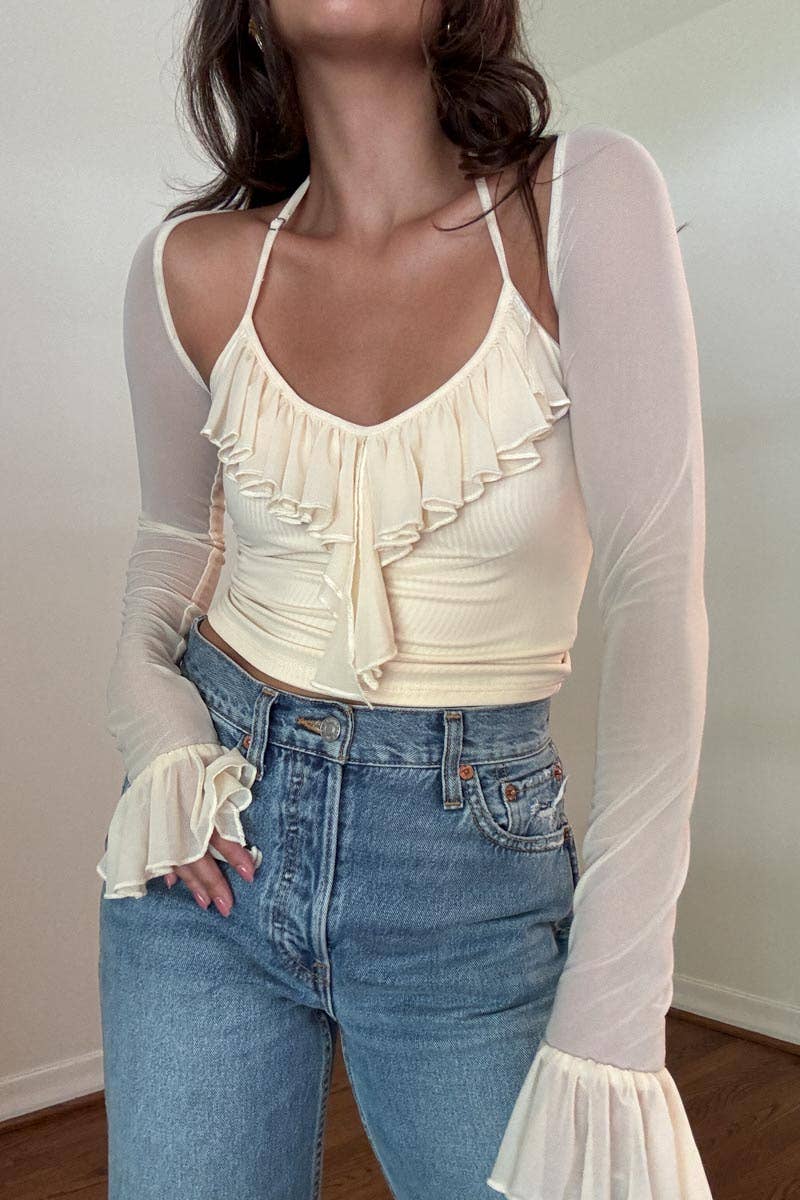 Salty – Blusa - Mulher por atacado – CROP TOP DE MANGA COMPRIDA7