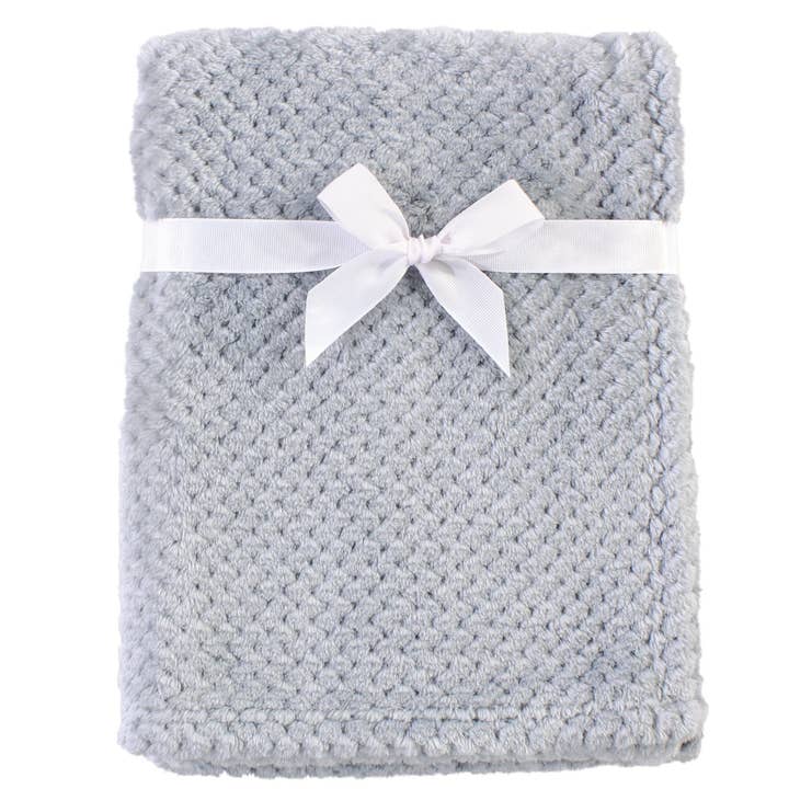 Hudson Baby Plush Waffle Blanket, Gray for wholesale by BabyVision