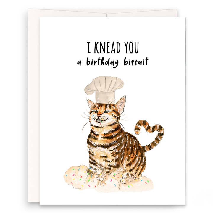 Carte d'anniversaire amusante pour chat pétris pour la vente par Liyana Studio