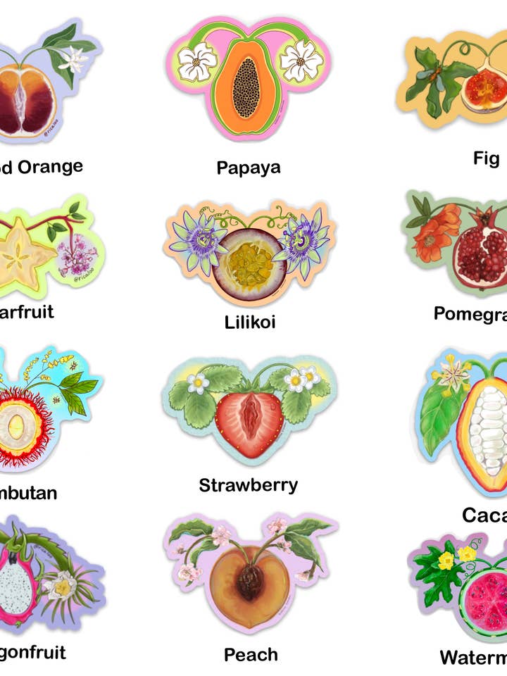 Fruit Uterus Feminist Sticker for wholesale by Ricaloo