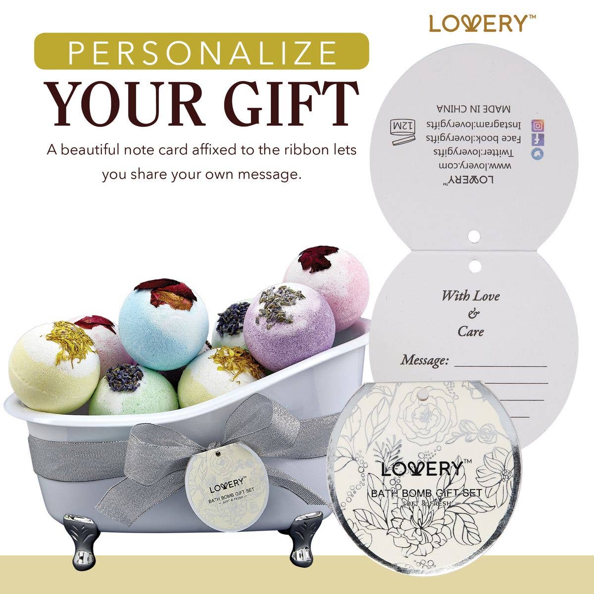 Lovery - Wholesale Bath Bomb/Fizz - Bath Bombs Gift Set – 10 Oversized Two Tone Bath Fizzies2
