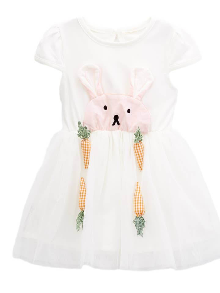 Gingham Bunny Dress - White for wholesale by Leighton Alexander