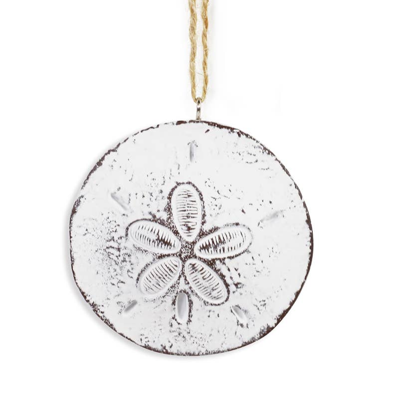 CB Home Collection - Wholesale Ornament - White Washed Sand Dollar 3" Resin Christmas Ornament0