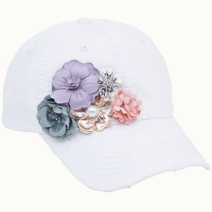 Olive & Pique - Wholesale Honkbalpet - Dames - Bloemenboeket, met juwelen versierd met bling glitz-pet, verstelbaar5