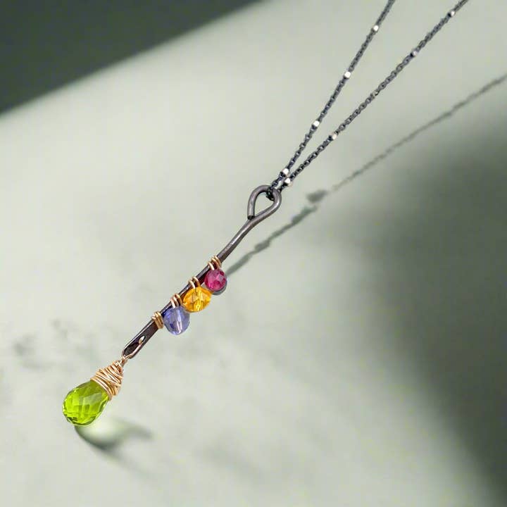 Anna Balkan - Wholesale Pendant/Charm Necklace - Vertical Gemstone Stick Pendant Necklace4