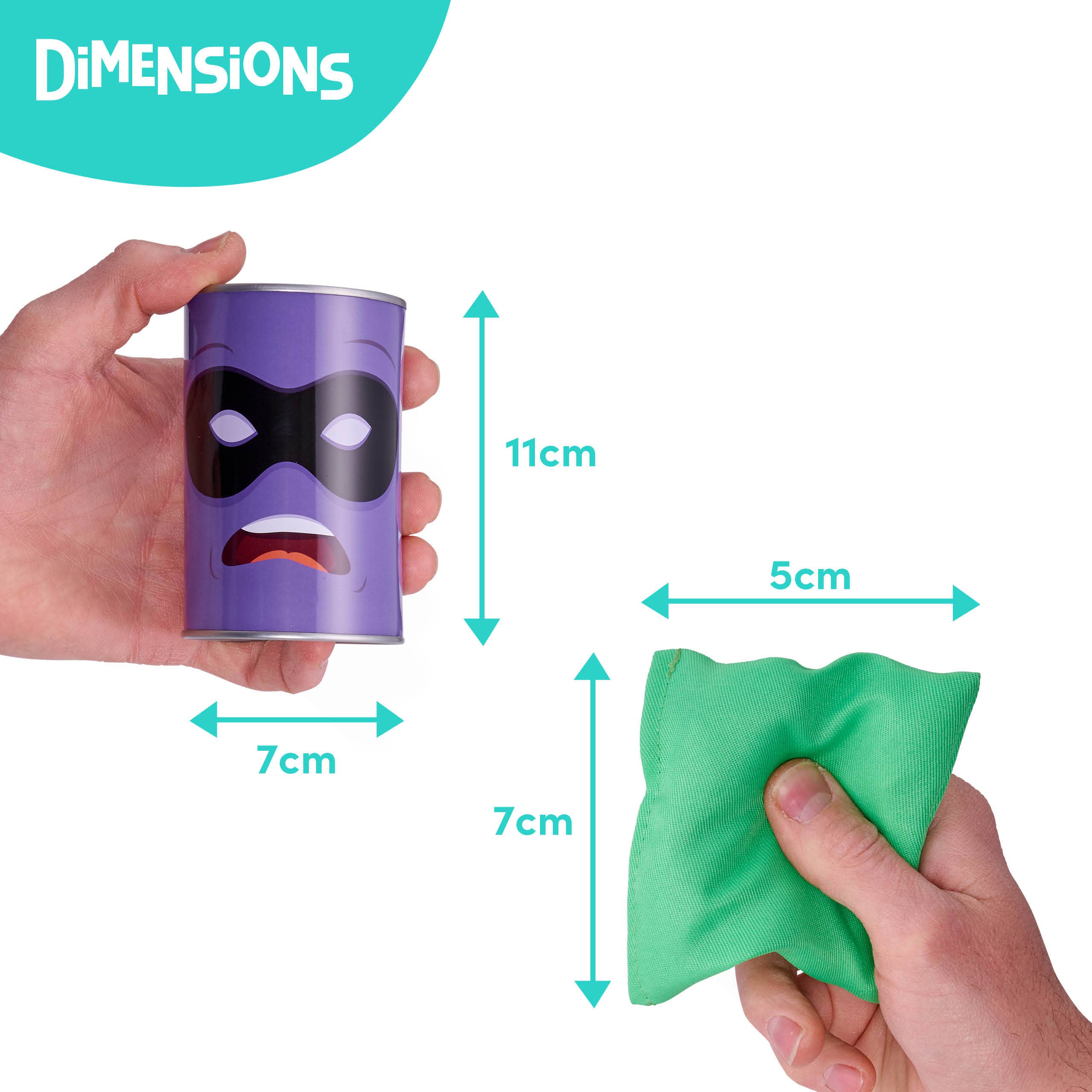 The Twiddlers - Vente Jeu d'empilement - Jeu de lancer de fête Tin Can Alley - 10 boîtes en métal et 3 poufs3