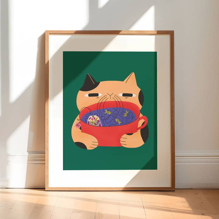 Tired Cat Poster for wholesale by Stefouchat