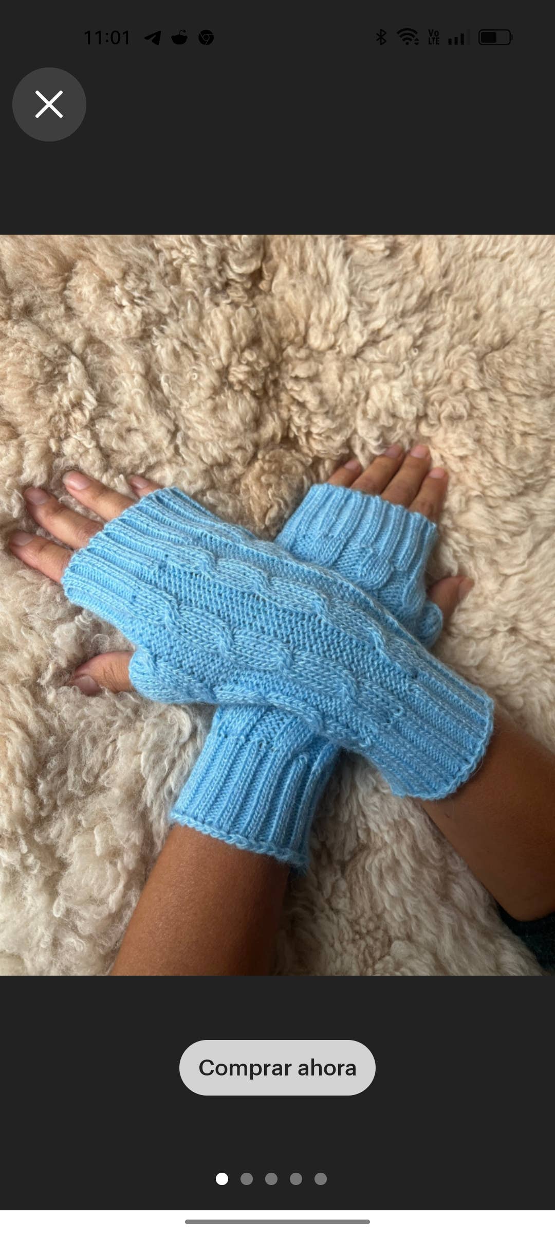 MODA LATINA - Vente Gants – femme - Gants en alpaga tricotés, gants d'hiver, gants sans doigts4