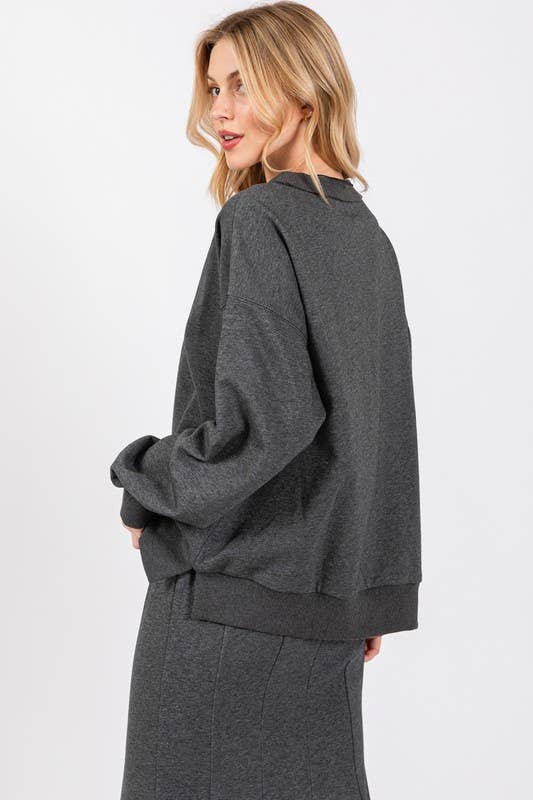 Calista - Wholesale Sweatshirt - Women's - PULLOVER OVERSIZED SWEATSHIRTS- FT314884