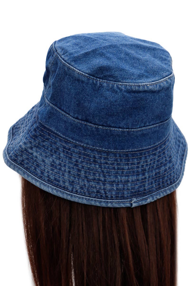 COME MOSTRATO Cappello da pescatore in cotone denim twill lavato in vendita all'ingrosso su Faire1