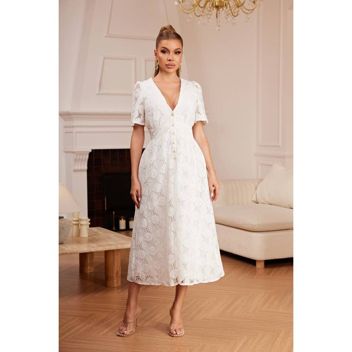 Robe mi-longue unie pour la vente par Chicways