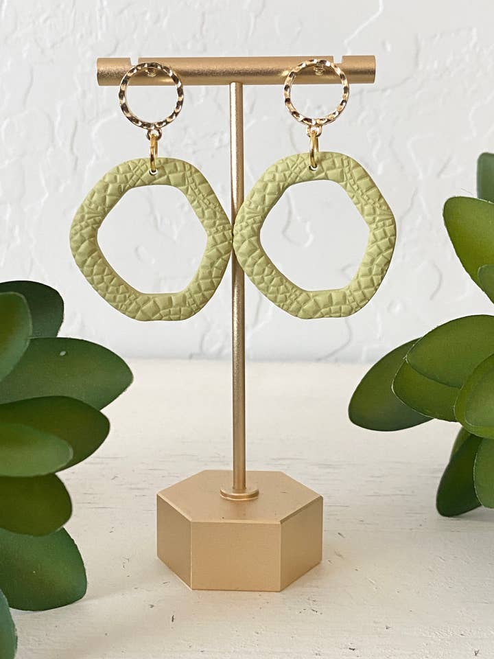 Chartreuse earrings, light green, boho chic jewelry, summer for wholesale by midnightclayco