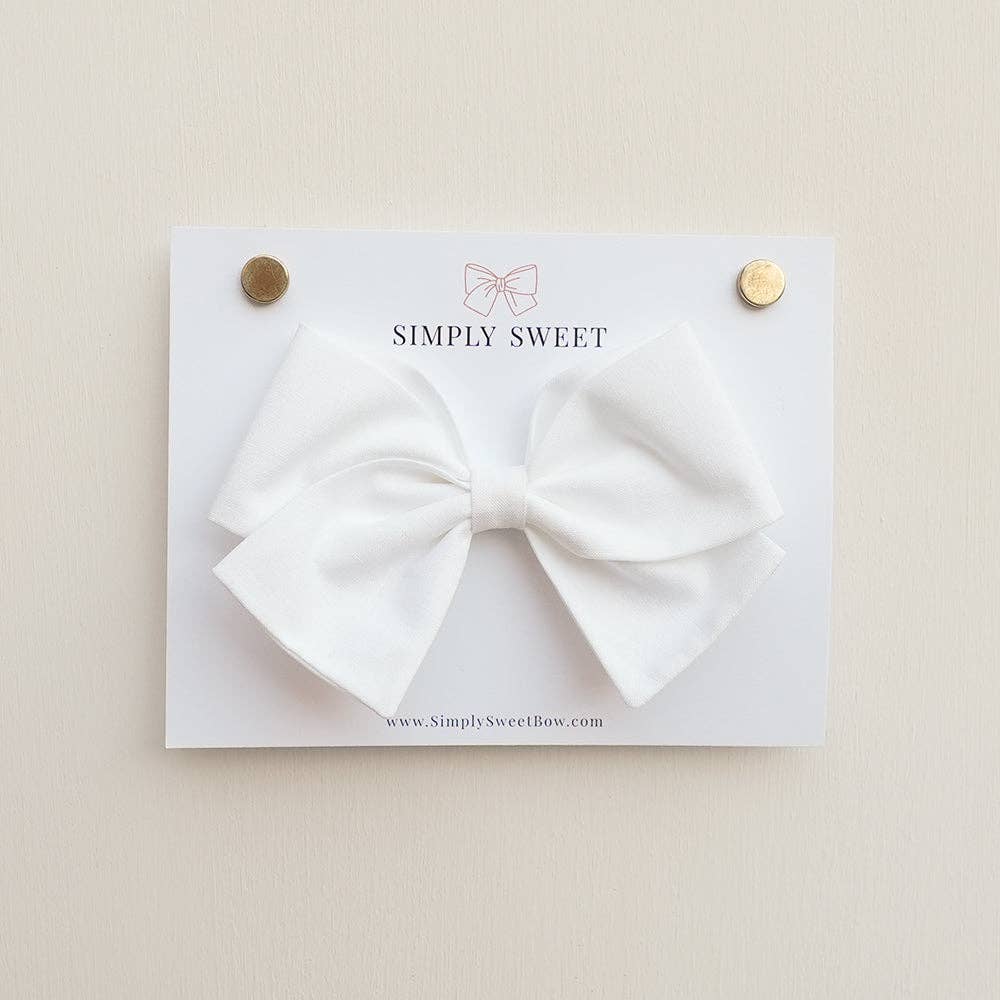 Simply Sweet Bow - Wholesale Hair Bow - Kids - White - Classic Bow