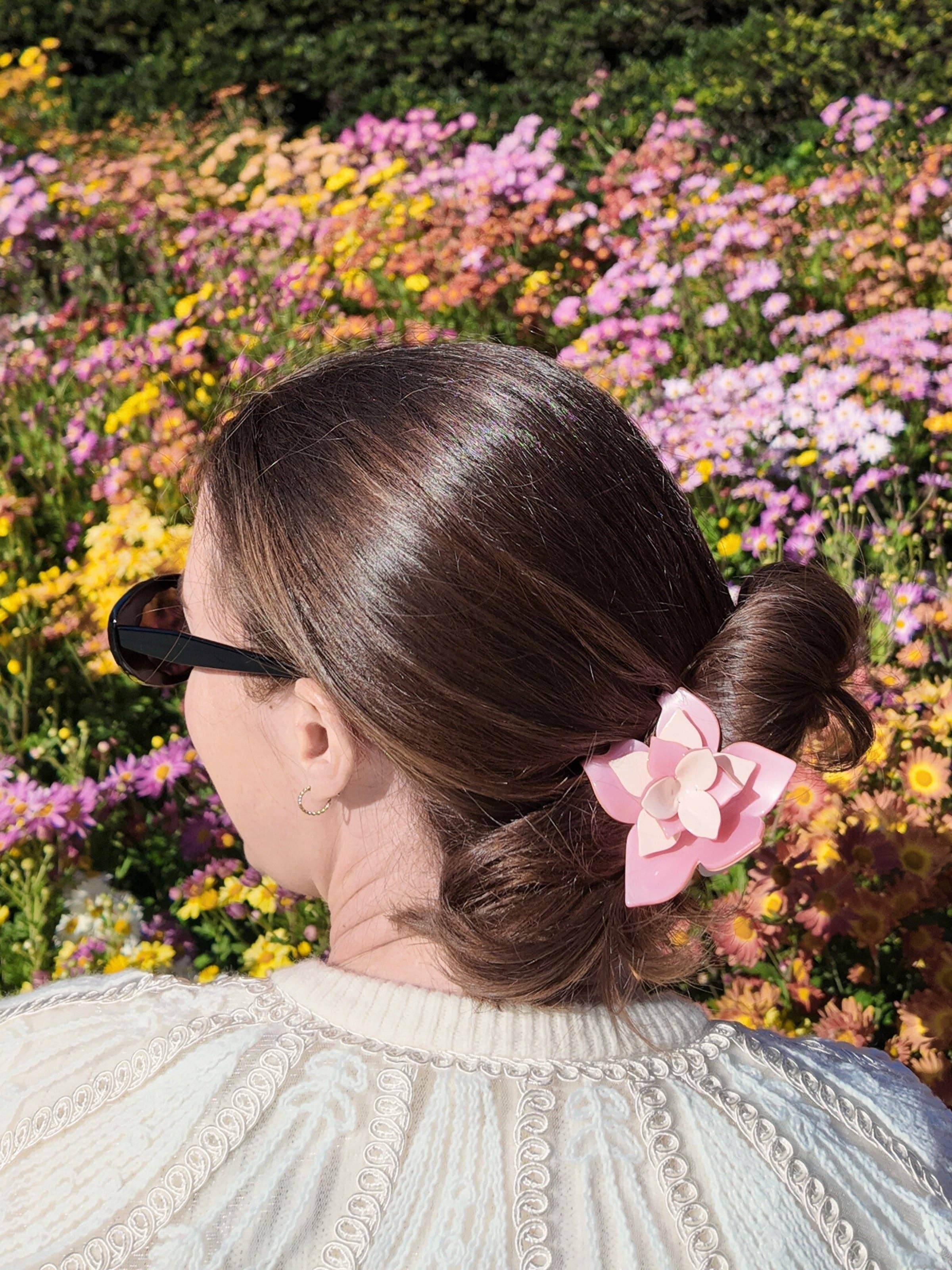 Solar Eclipse - Wholesale Hair Clip - Women's - Hand-painted Origami Magnolia Flower Hair Clip4