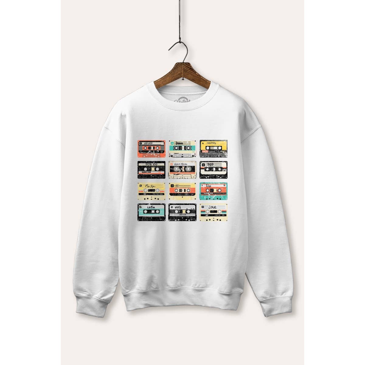 VINTAGE POINT USA – wholesale Graphic sweatshirt – Women’s – VINTAGE CASETTE TAPES GRAPHIC FLEECE SWEATSHIRT0