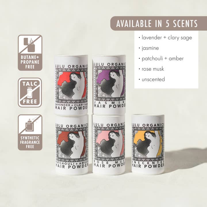 LULU ORGANICS - Wholesale Dry Shampoo - Patchouli and Amber Travel Size Powder Shampoo 1oz3