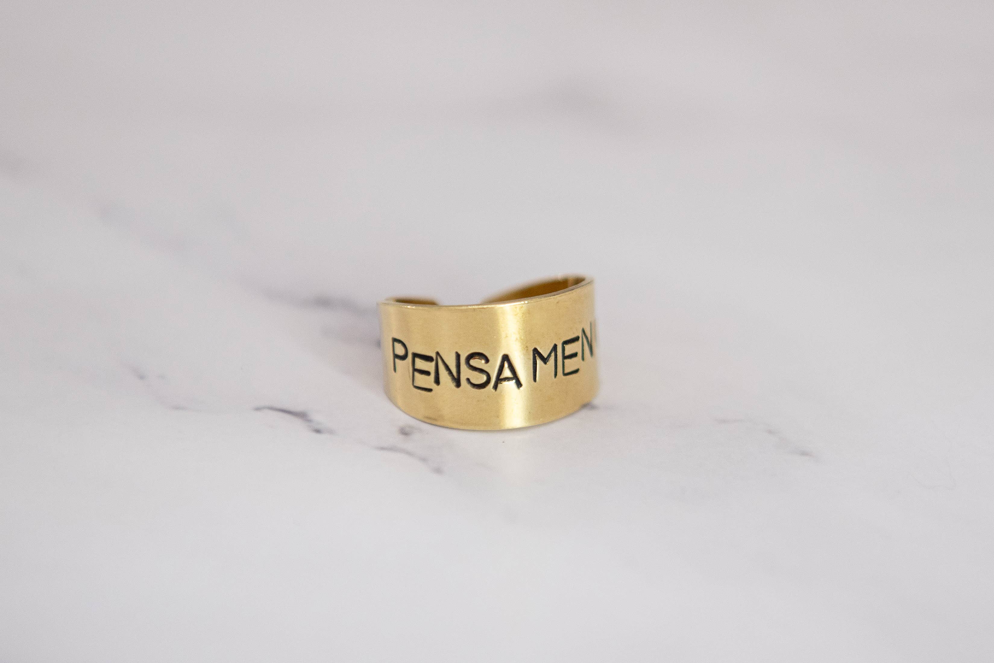 Loti jewels - Wholesale Band/Stacked Ring - LEA RING IN BRASS WITH ENGRAVING2