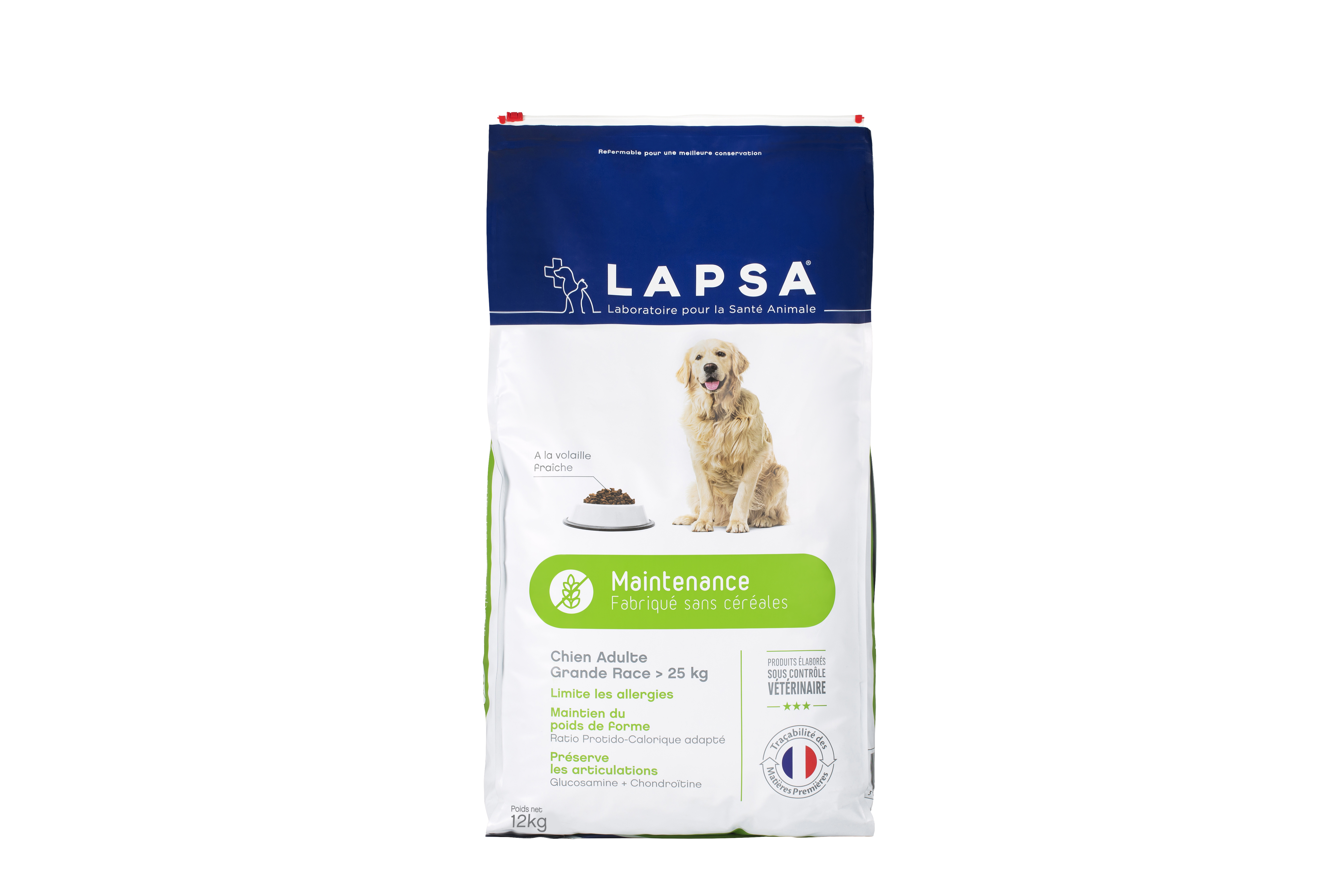 LAPSA - Wholesale Pet Food - Dog - LARGE BREED ADULT DOG KIBBLE WITHOUT CEREALS 12KG0