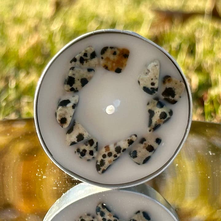 Crystal Infused Tea Light Candles | Vanilla Scent for wholesale by Midwest Apothecary