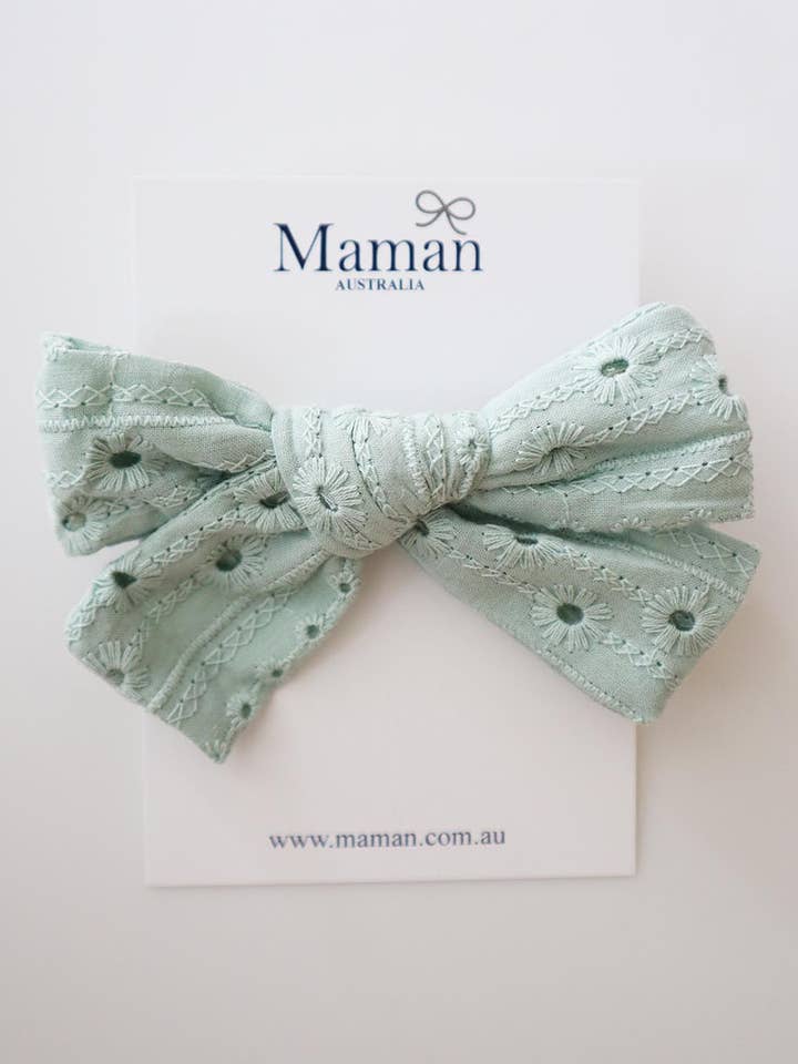 Cinta para el pelo de algodón bordada con lazo para niñas bebé 5 colores (recién nacidas a 4 años) para venta al por mayor de Maman