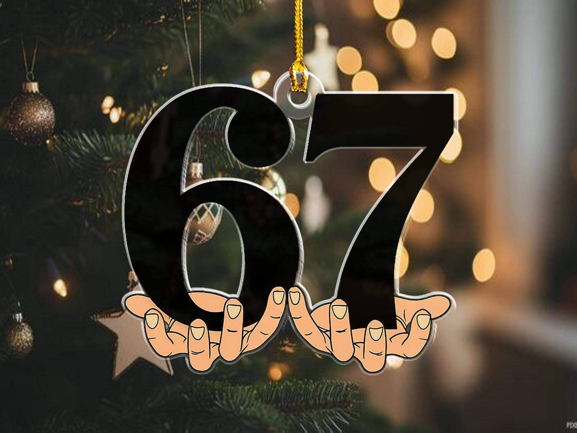 Embrova - Wholesale Ornament - Custom Name Viral 67 Acrylic Ornament, Six Seven Ornament1