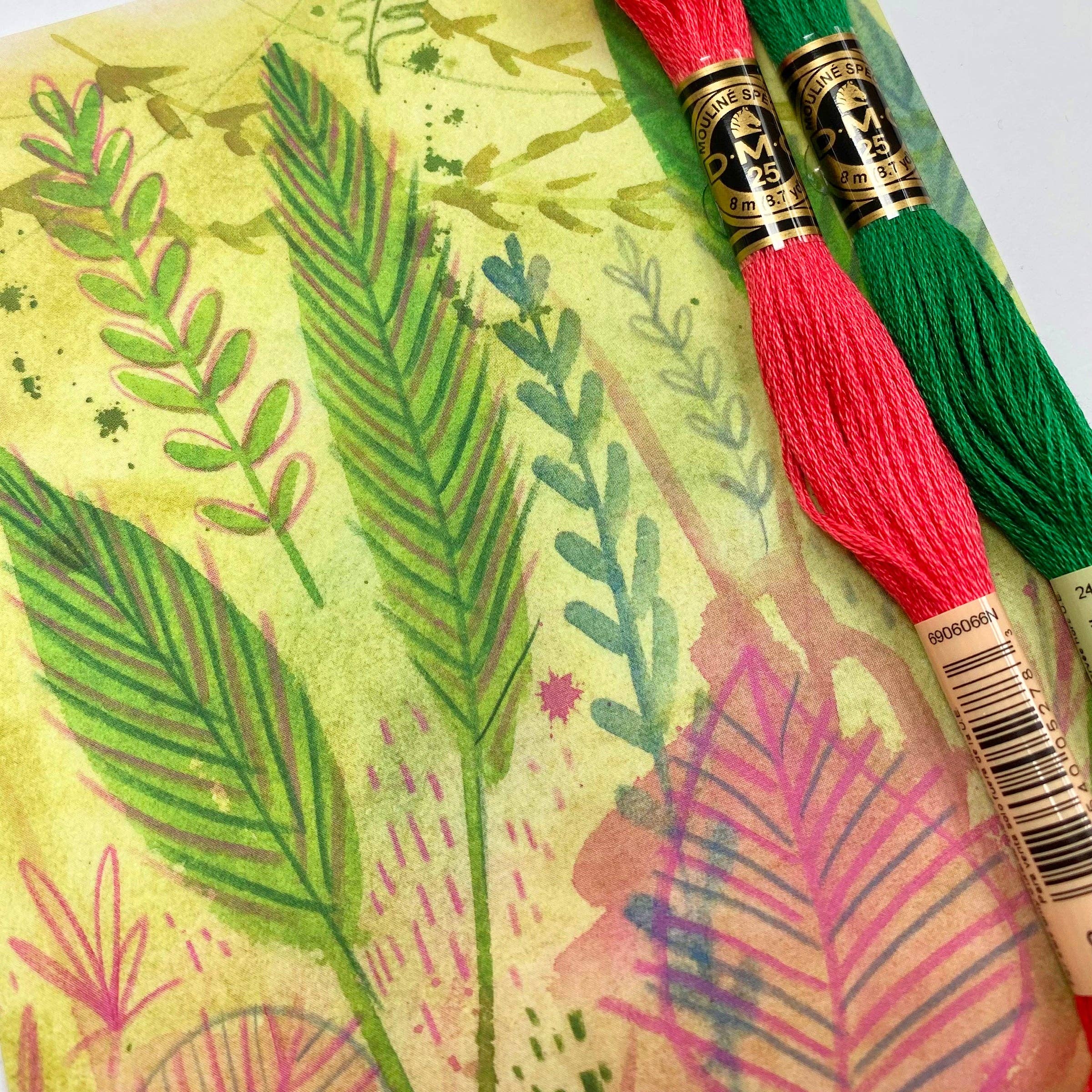 Keller Design Co. - Wholesale Embroidery/Cross Stitch Supplies - Pink and Green Spring Floral Paper Embroidery Kit4