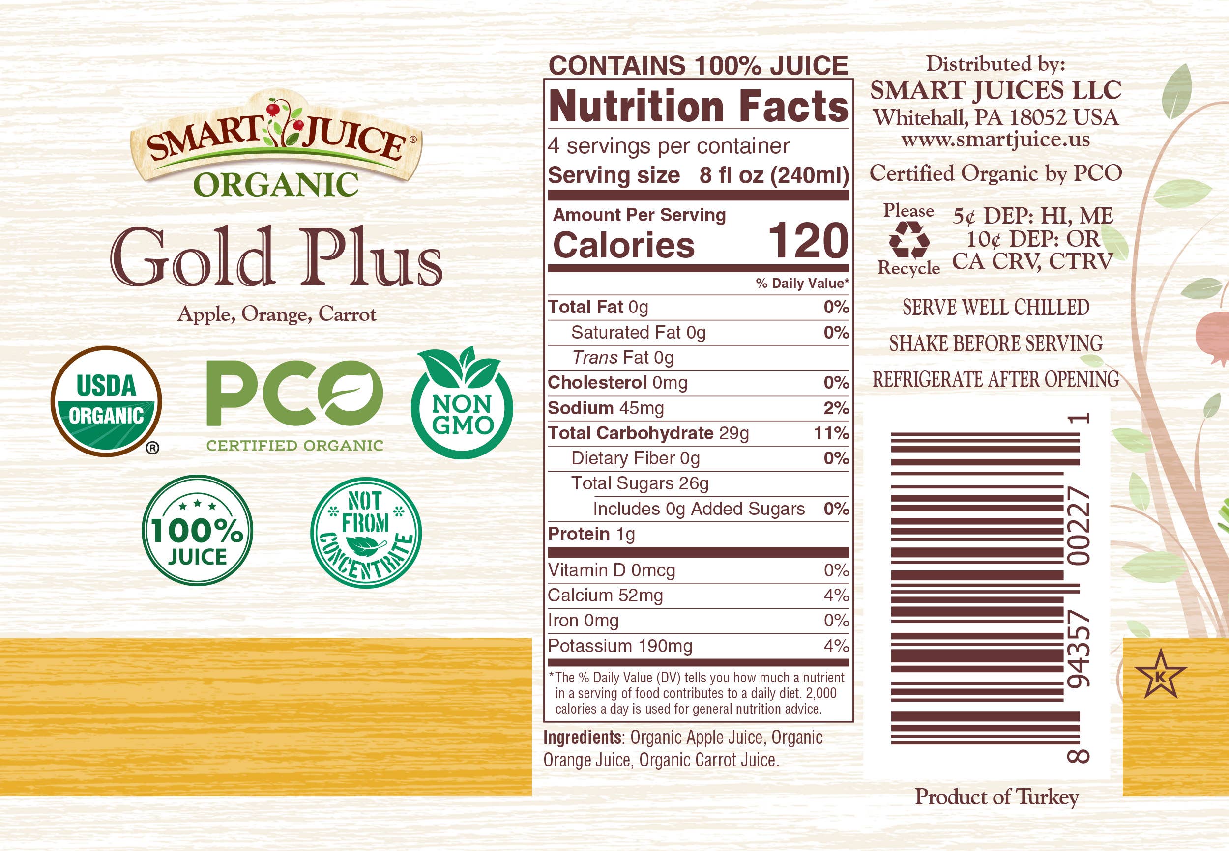 Smart Juice - Wholesale Fruit Juice - Organic Gold Plus Juice Blend4