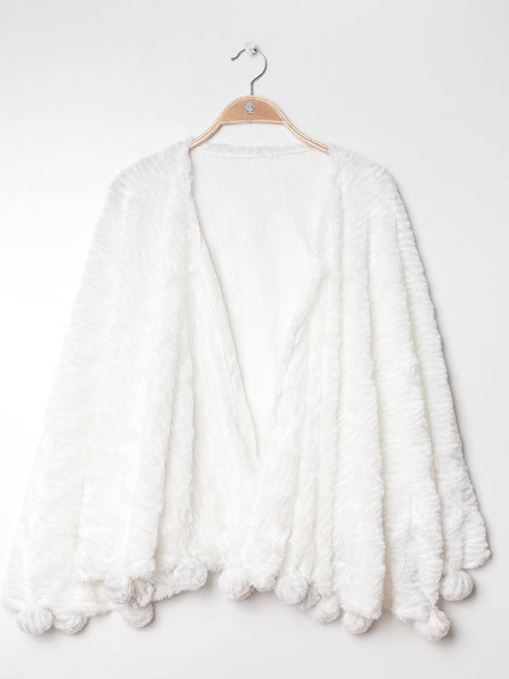 LINETA - Wholesale Poncho - Women's - H15-80 Zebra pattern tassel poncho10