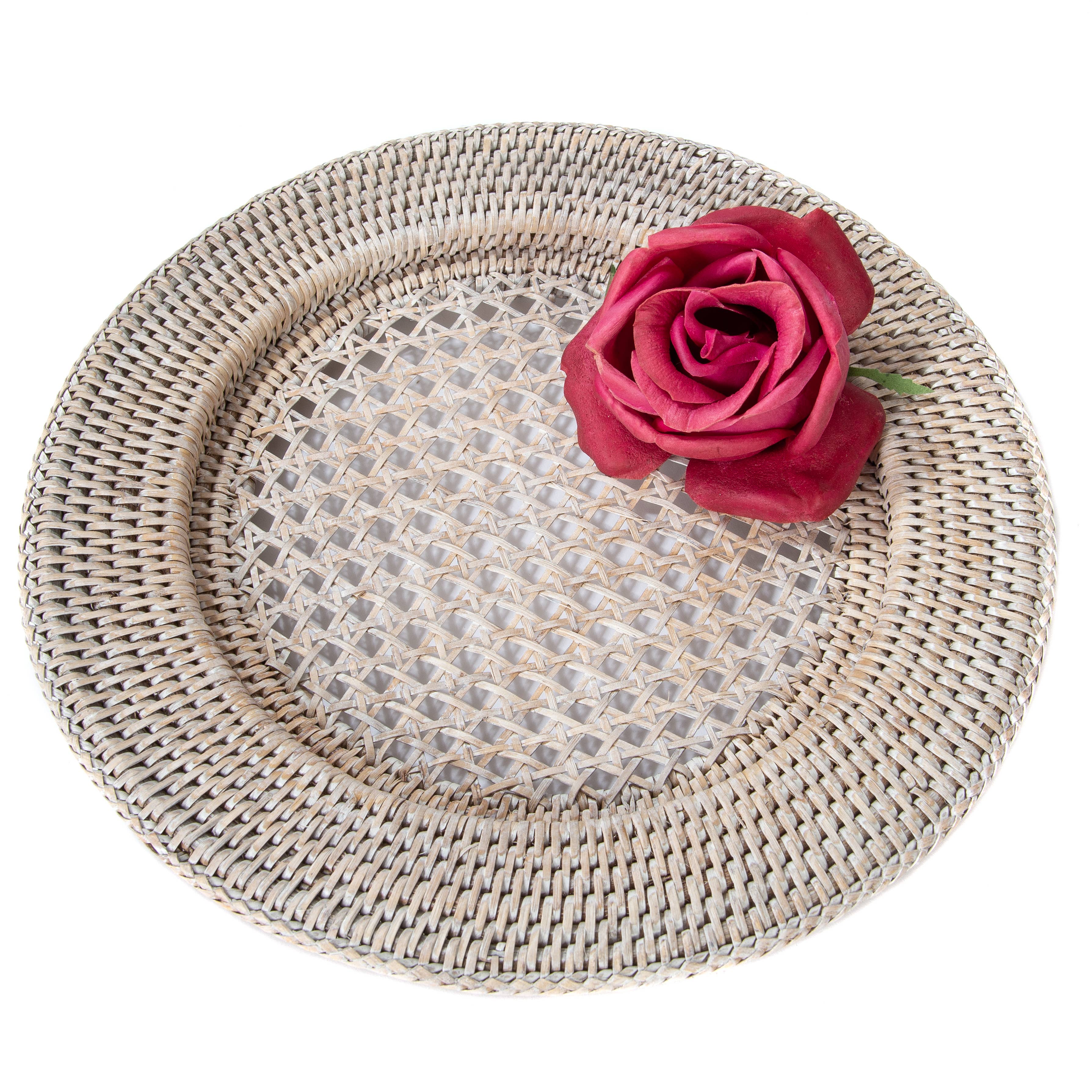 Artifacts Trading Company – wholesale Charger plate – Rattan Open Weave Charger Plate0
