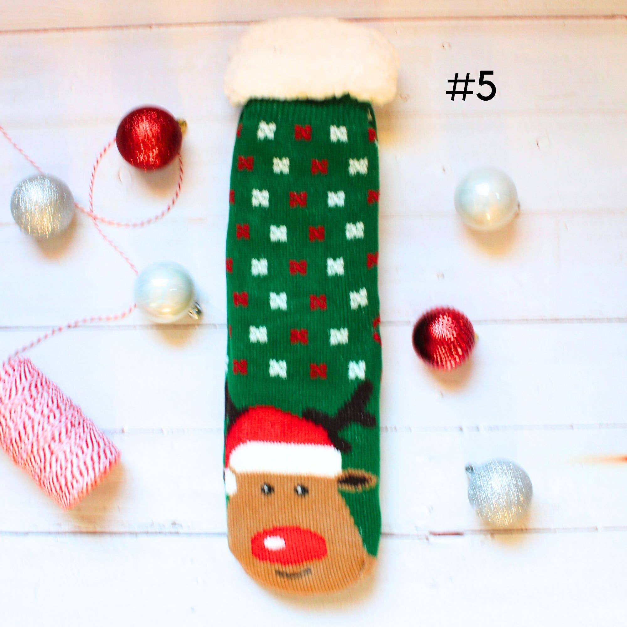 LUNA Nail Wraps – Engroshandel Strømper - Dame – Christmas Sherpa Strømper Fuzzy Cozy Vintersokker4