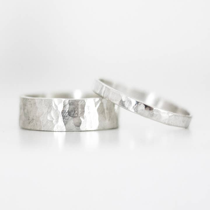Fawn And Rose - Wholesale Band/Stacked Ring - Hammered Band Ring1