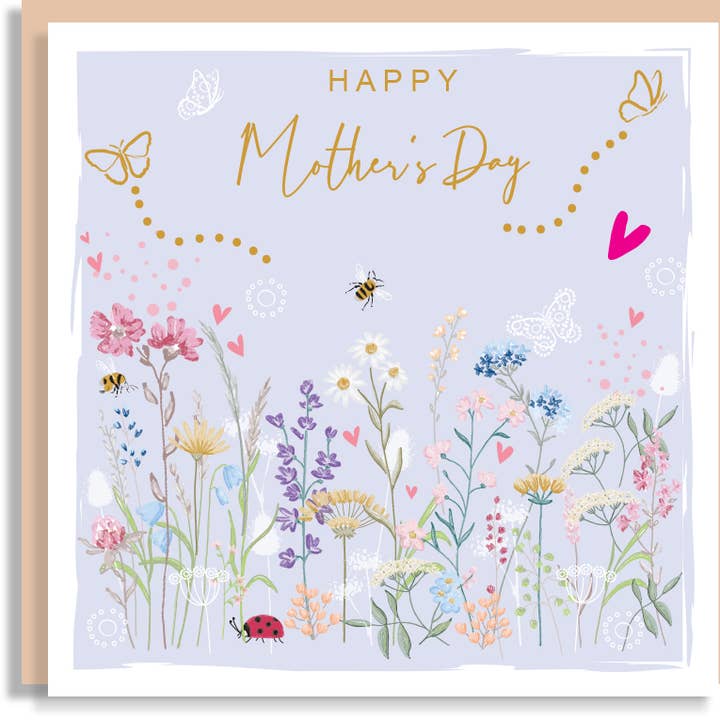 SABIVO Design - Wholesale Mother's Day Card - Meadow Wildflowers Bees for Mum - Print Wholesale Card
