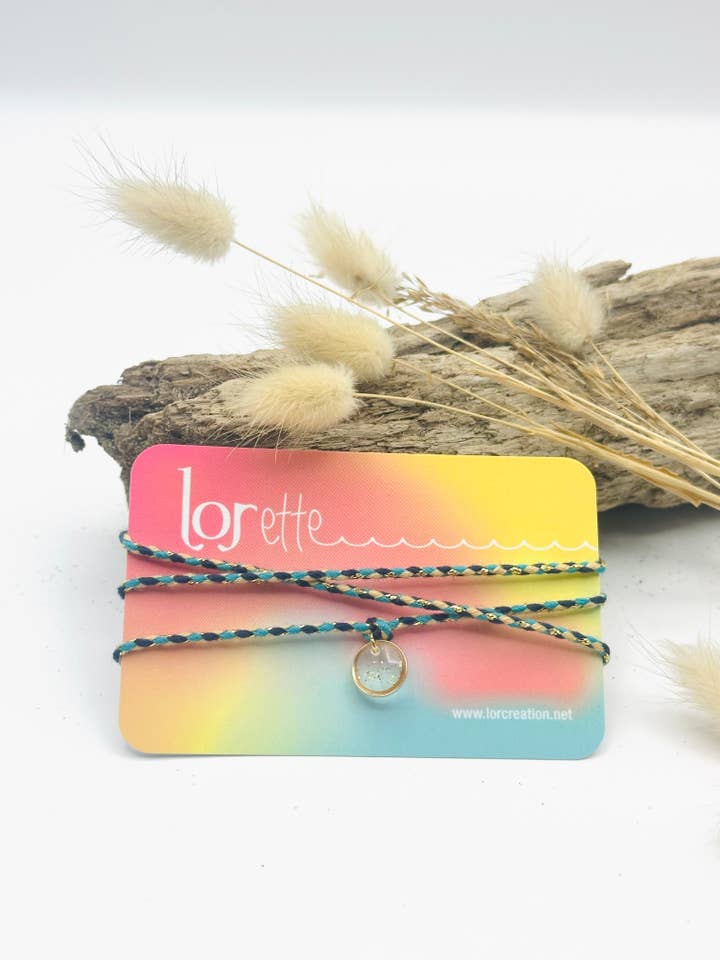 Collar y pulsera - Oro en polvo - Azul y oro para venta al por mayor de LOR CREATION