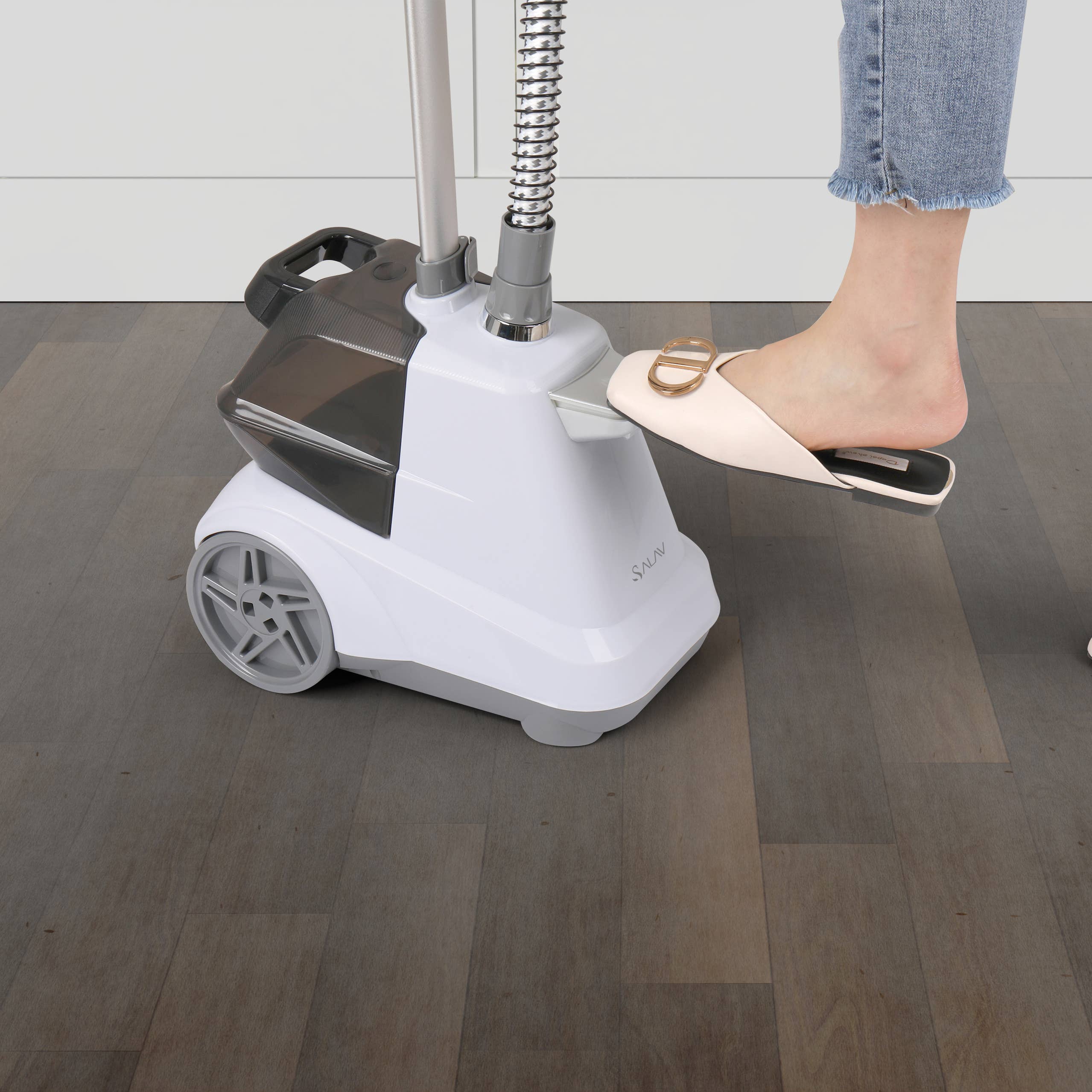 Salav-True & Tidy - Wholesale Steamer - Commercial Full-Size Garment Steamer w/ 3pc Descaler Packets6