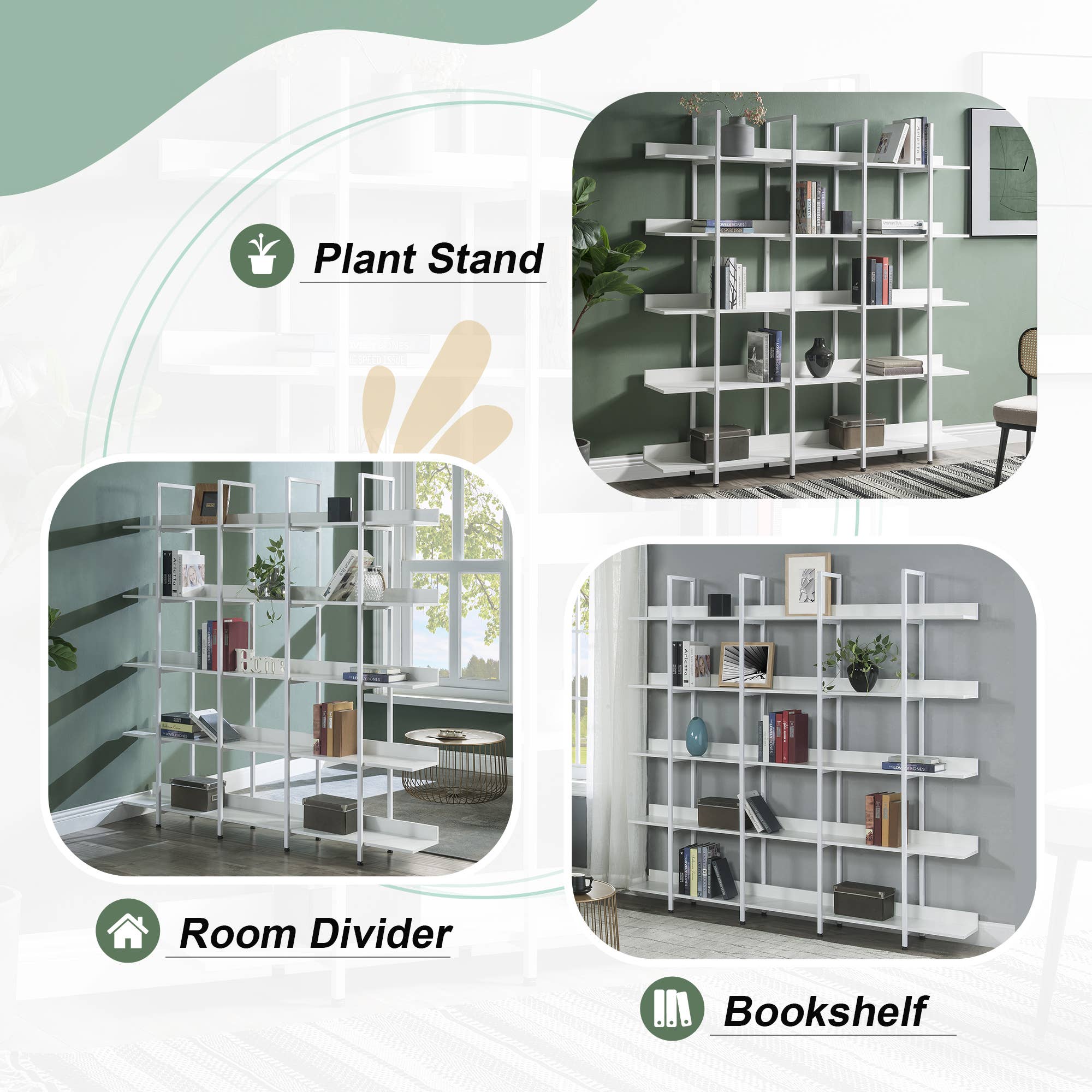 39F Inc. - Wholesale Bookcase - 5-Tier Industrial Bookcase Shelves Metal Frame,5 Colors34