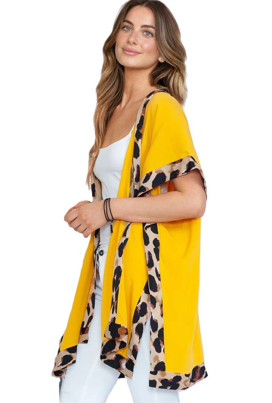 Justin & Taylor - Wholesale Strandvestje/Strandjurk/Strandtuniek - Dames - The Valentina | Kimono met zwembedekking en luipaardprint2